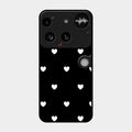 Heart Pattern Black Glass Case Cover For Nothing Phone 3 5G