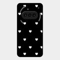 Heart Pattern Black Glass Case Cover For Nothing Phone 3A 5G
