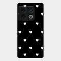 Heart Pattern Black Glass Case Cover For Oneplus 10 Pro 5G