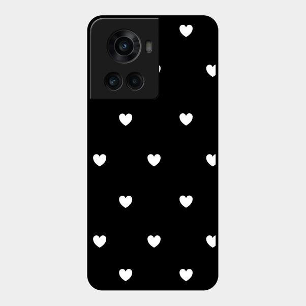 Heart Pattern Black Glass Case Cover For Oneplus - ShopOnCliQ