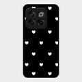Heart Pattern Black Glass Case Cover For Oneplus 10T 5G
