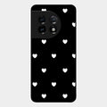 Heart Pattern Black Glass Case Cover For Oneplus 11 5G
