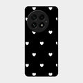 Heart Pattern Black Glass Case Cover For Oneplus 13 5G