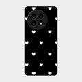 Heart Pattern Black Glass Case Cover For Oneplus 13R 5G