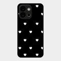 Heart Pattern Black Glass Case Cover For Oneplus 13S 5G