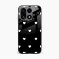Heart Pattern Black Glass Case Cover For OnePlus 15 5G