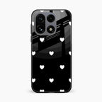 Heart Pattern Black Glass Case Cover For OnePlus 15 5G