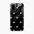 Heart Pattern Black Glass Case Cover For OnePlus 15R 5G