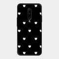 Heart Pattern Black Glass Case Cover For Oneplus 7 Pro