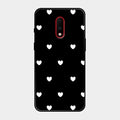 Heart Pattern Black Glass Case Cover For Oneplus 7