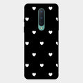 Heart Pattern Black Glass Case Cover For Oneplus 8