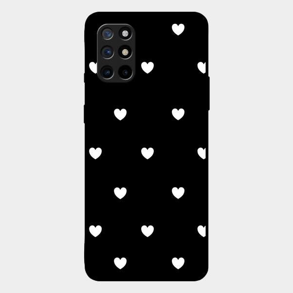 Heart Pattern Black Glass Case Cover For Oneplus 8T