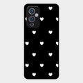 Heart Pattern Black Glass Case Cover For Oneplus 9 5G