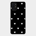 Heart Pattern Black Glass Case Cover For Oneplus 9R 5G