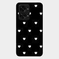 Heart Pattern Black Glass Case Cover For Oneplus Nord 2T 5G