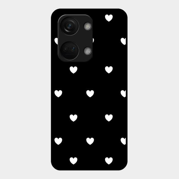 Heart Pattern Black Glass Case Cover For Oneplus Nord 3 5G