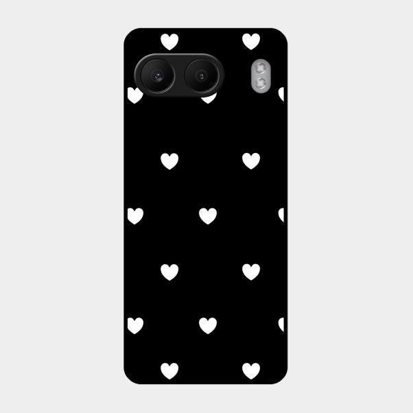 Heart Pattern Black Glass Case Cover For Oneplus Nord 4 5G