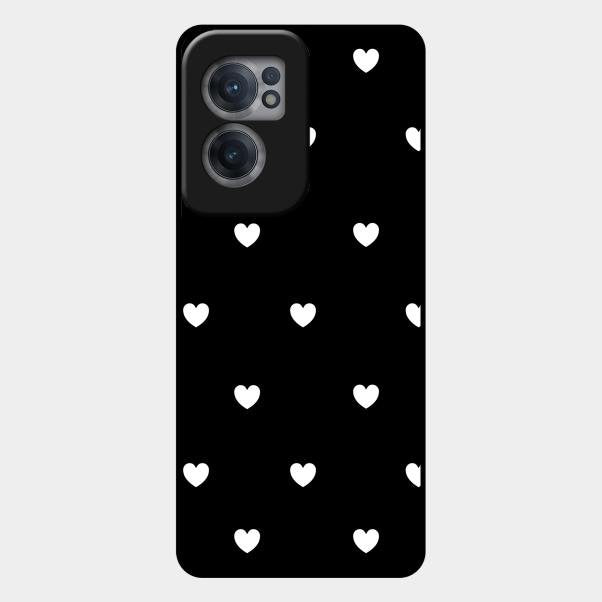 Heart Pattern Black Glass Case Cover For Oneplus - ShopOnCliQ