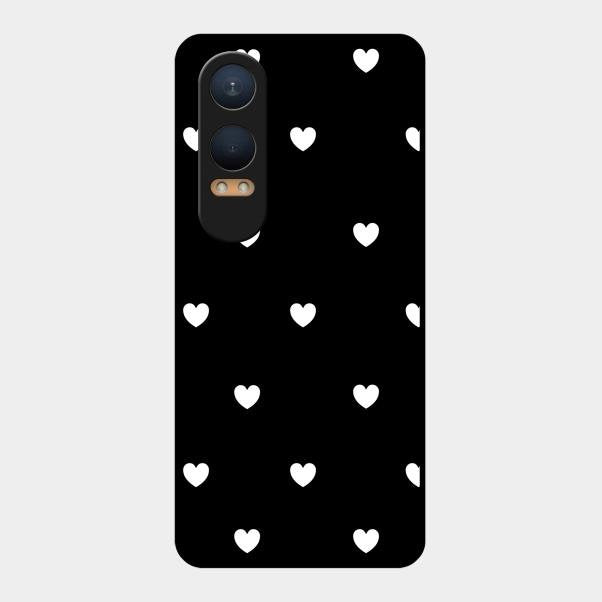 Heart Pattern Black Glass Case Cover For Oneplus Nord Ce 4 Lite 5G