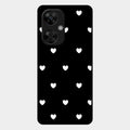 Heart Pattern Black Glass Case Cover For Oneplus Nord Ce5 5G