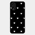 Heart Pattern Black Glass Case Cover For Oppo A38