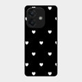 Heart Pattern Black Glass Case Cover For Oppo A3X 5G