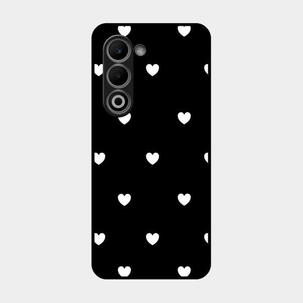 Heart Pattern Black Glass Case Cover For Oppo A5 5G