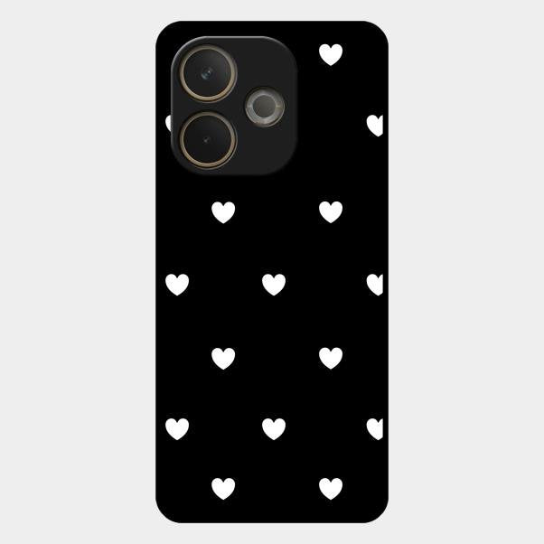 Heart Pattern Black Glass Case Cover For Oppo A5 Pro 5G