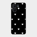 Heart Pattern Black Glass Case Cover For Oppo A5X 5G