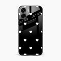 Heart Pattern Black Glass Case Cover For Oppo A6X 5G