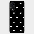 Heart Pattern Black Glass Case Cover For Oppo A78 5G