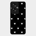 Heart Pattern Black Glass Case Cover For Oppo A79 5G
