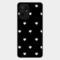 Heart Pattern Black Glass Case Cover For Oppo F19 Pro Plus 5G