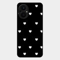 Heart Pattern Black Glass Case Cover For Oppo F21 Pro 5G