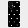 Heart Pattern Black Glass Case Cover For Oppo F21S Pro 5G