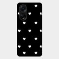 Heart Pattern Black Glass Case Cover For Oppo F23 5G