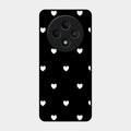 Heart Pattern Black Glass Case Cover For Oppo F27 5G