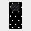 Heart Pattern Black Glass Case Cover For Oppo F29 5G