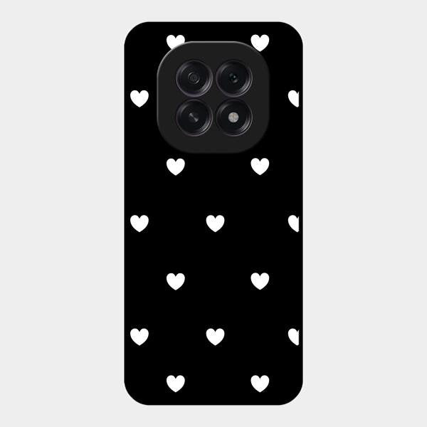 Heart Pattern Black Glass Case Cover For Oppo F29 5G