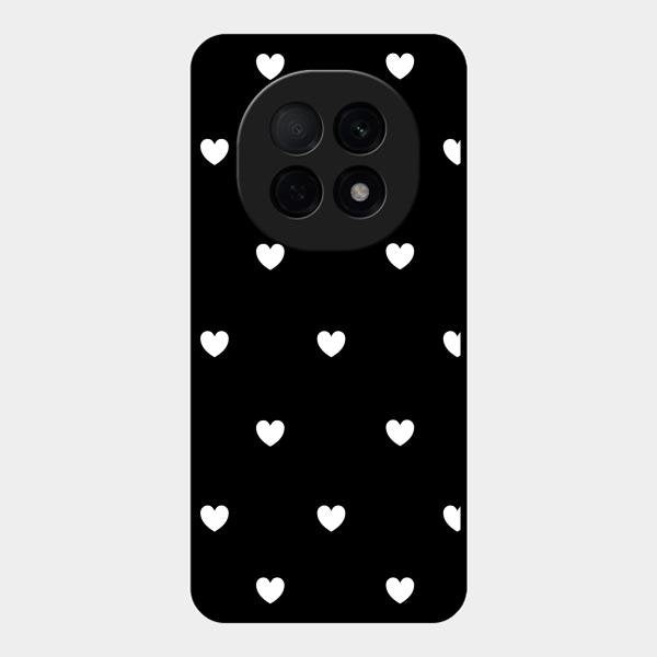 Heart Pattern Black Glass Case Cover For Oppo F29 Pro 5G
