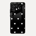 Heart Pattern Black Glass Case Cover For Oppo F31 5G