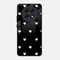 Heart Pattern Black Glass Case Cover For Oppo F31 Pro Plus 5G