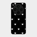 Heart Pattern Black Glass Case Cover For Oppo Find X8 Pro 5G