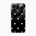 Heart Pattern Black Glass Case Cover For Oppo Find X9 5G
