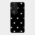Heart Pattern Black Glass Case Cover For Oppo K12X 5G