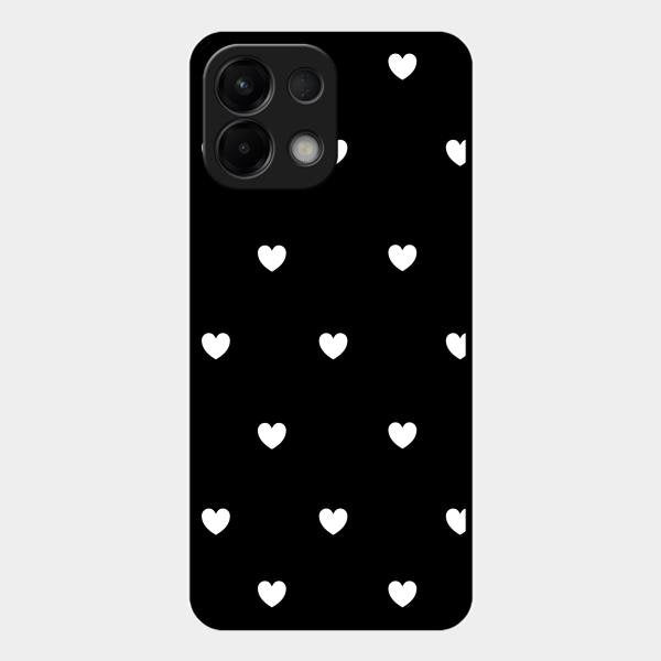 Heart Pattern Black Glass Case Cover For Oppo - ShopOnCliQ