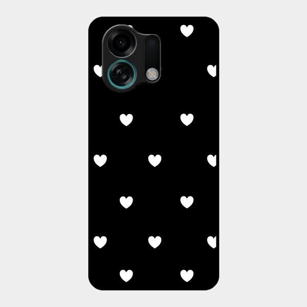 Heart Pattern Black Glass Case Cover For Oppo - ShopOnCliQ