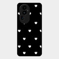 Heart Pattern Black Glass Case Cover For Oppo Reno 10 Pro Plus 5G