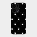 Heart Pattern Black Glass Case Cover For Oppo Reno 13 5G