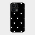 Heart Pattern Black Glass Case Cover For Oppo Reno 13 Pro 5G